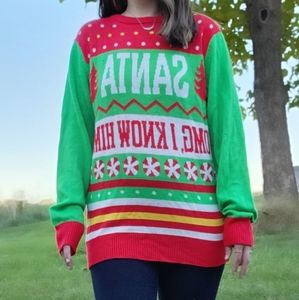 Buddy The Elf Christmas Sweater- SANTA OMG, I KNOW HIM